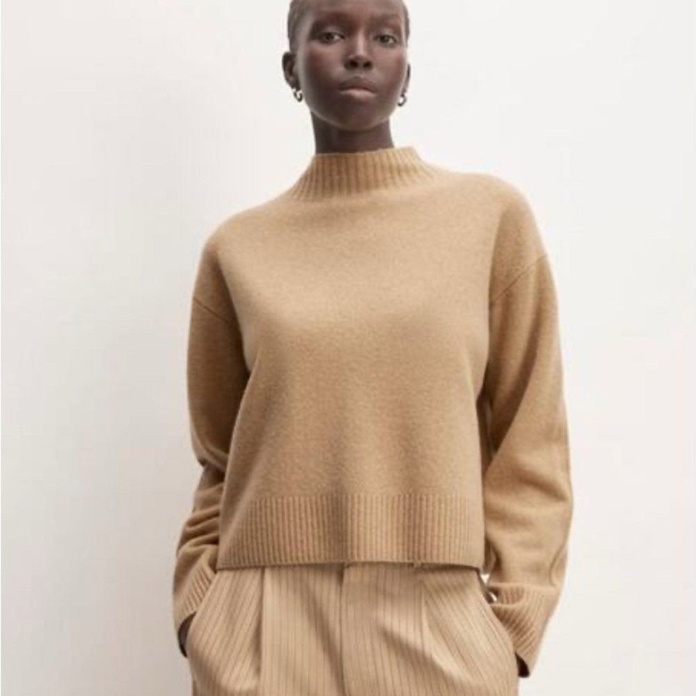 Everlane The Good Merino Wool Mockneck Sweater - camel